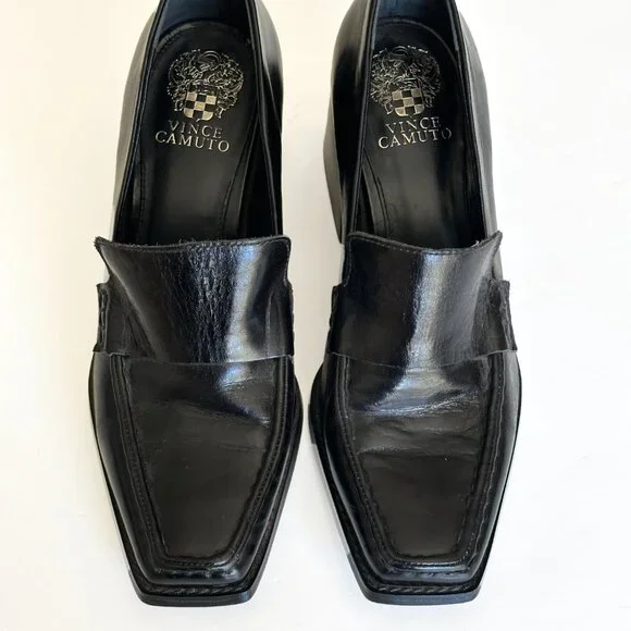Vince Camuto Black Loafers Women's Segellis Block-Heel Tailored Sz 9 EUC - Picture 5 of 10